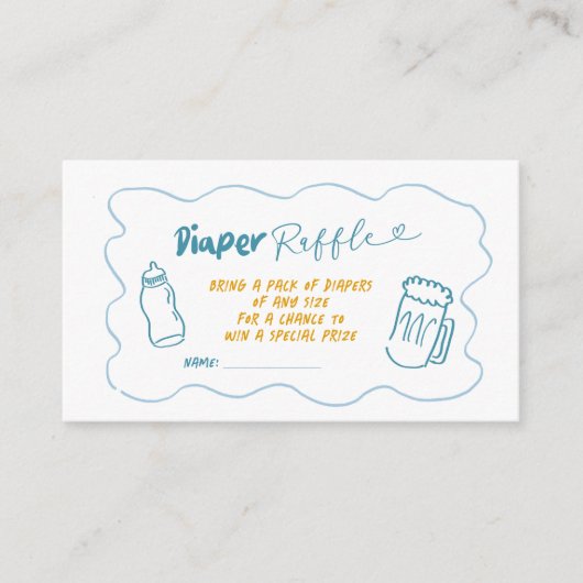 Doodle Blue Boy Baby est Brasseuse Décheuse Carte (Devant)