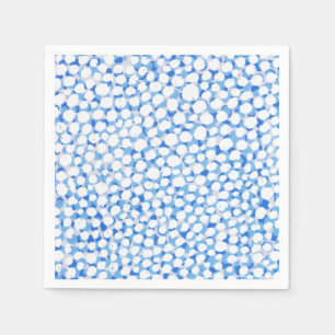 Doodle Blue White Stippen Floral Blossom Waterverf Servet