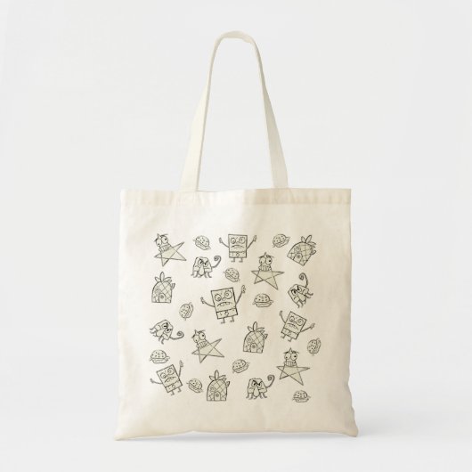 Doodle Bob Pattern Tote Bag (Voorkant)