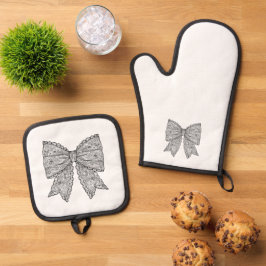 Doodle Bow Ovenwant & Pannenlap Set