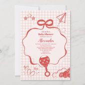 Doodle Brunch Bow Bow Baby shower Kaart (Voorkant)