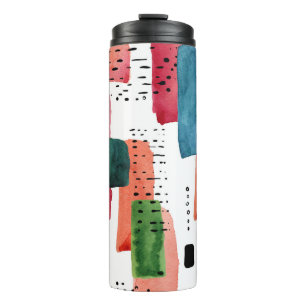 Doodle Brush: Oranje blauw Thermosbeker