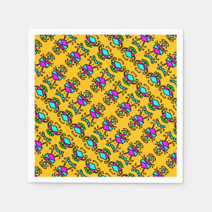 Doodle bug bloemen patroon servet