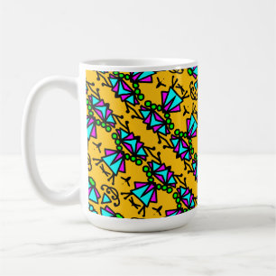 Doodle bug bloemenpatroon koffiemok