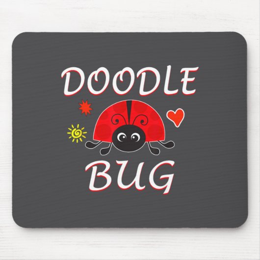 Doodle Bug Funny Doodle Ladybug Muismat (Voorkant)