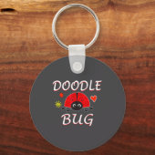 Doodle Bug Funny Doodle Ladybug  Sleutelhanger (Voorkant)