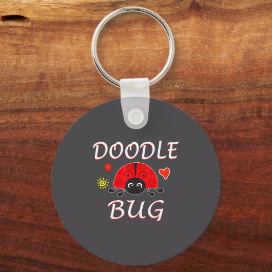 Doodle Bug Funny Doodle Ladybug Sleutelhanger (Voorkant)
