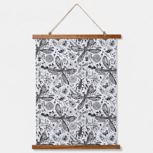 Doodle-bugs in donkerblauw hangend wandkleed