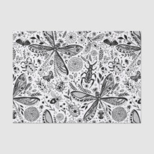 Doodle-bugs in donkerblauw tissuepapier