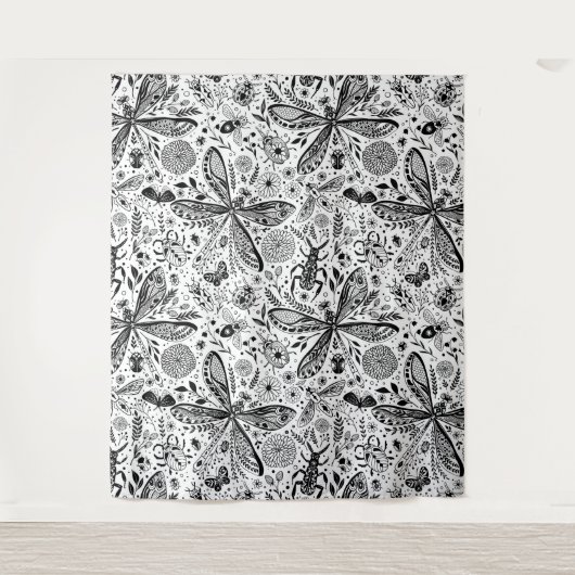 Doodle-bugs in donkerblauw wandkleed (Voorkant)