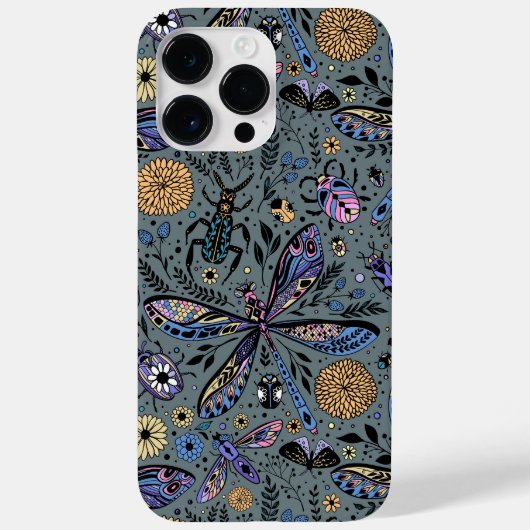 Doodle-bugs op grijs rooster Case-Mate iPhone case (Achterkant)