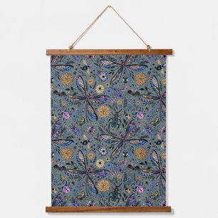 Doodle-bugs op grijs rooster hangend wandkleed