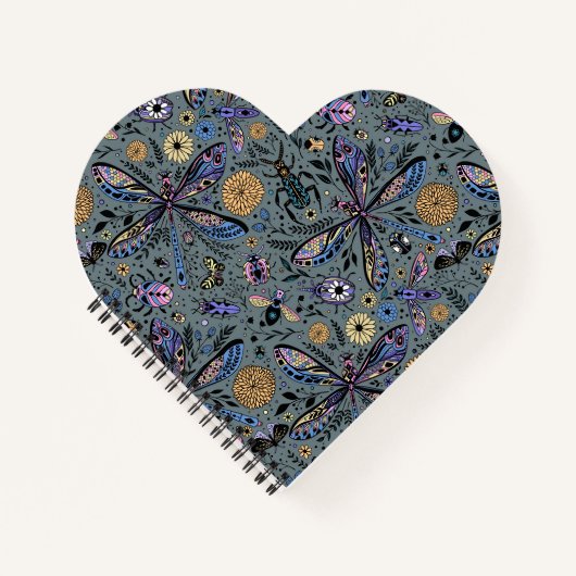 Doodle-bugs op grijs rooster notitieboek (Voorkant)