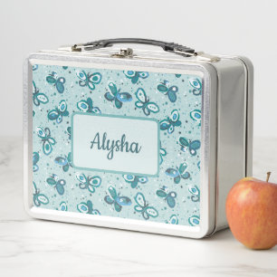 Doodle Bugs Vlinders - turquoise - kinder motief