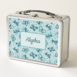 Doodle Bugs Vlinders - turquoise - kinder motief