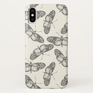 Doodle Butterfly/Moth Pattern iPhone X Hoesje