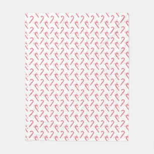 Doodle Candy Cane Pattern Mok Fleece Deken