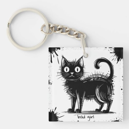 Doodle cat sleutelhanger (Voorkant)