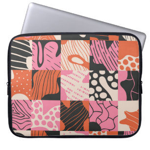 Doodle Cells: Geometrisch patroon ontwerp. Laptop Sleeve