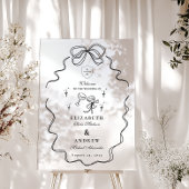 Doodle Champagne Whimsical Bow Mariage