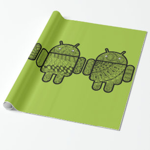 Doodle Characters voor de Android™-robot Cadeaupapier