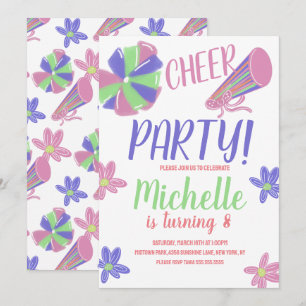 Doodle Cheer Feest Cheerleading Verjaardag Kaart