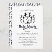 Doodle Cher Baby shower hiver Invitation (Devant / Derrière)