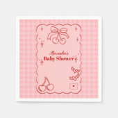 Doodle Cherry Bow Baby shower Servet (Voorkant)
