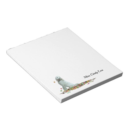 Doodle Chien dans Bloc-notes Feuille (Incliné)