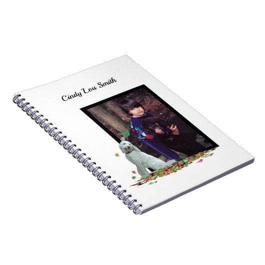 Doodle Chien Dans Carnet Spiral Feuille Avec Photo (Côté Droit)