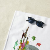 Doodle Chien Dans Serviette De Plage Feuille (En situation)