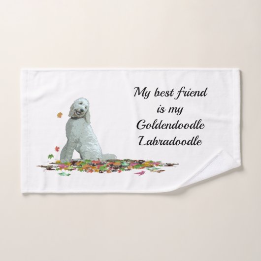 Doodle Chien En Feuille Serviette À Main (Serviette à main)