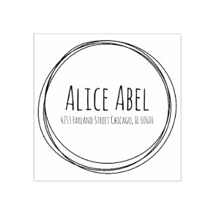 Doodle Circles Rubber Stamp Rubberstempel