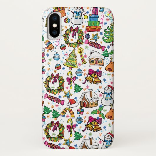 Doodle Clip art Christmas design Hoesje (Achterkant)
