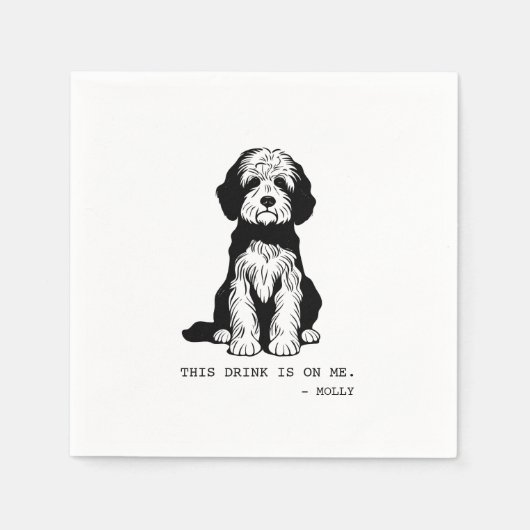 Doodle Cocktail servet (Voorkant)