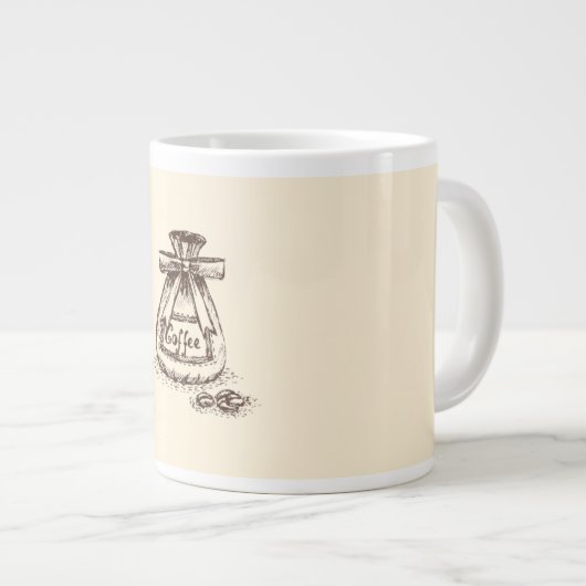Doodle Coffee Beans Artistic Coffee Mug (Devant droit)
