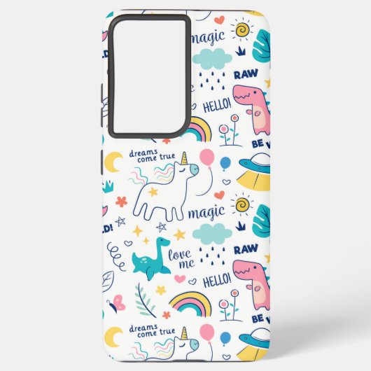 Doodle coloré Samsung Galaxy S21 Ultra Coque (Verso)