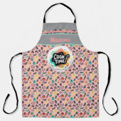 Doodle Cook Time Whisk Pastel Sticker Schort (Voorkant)