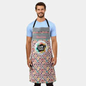 Doodle Cook Time Whisk Pastel Sticker Schort (Gedragen)