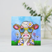 Doodle Cow Portrait Kaart (Staand voorkant)