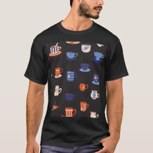 Doodle Cups Naadloze Achtergrond T-shirt