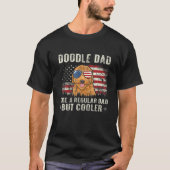 Doodle Dad Goldendole American Flag Vaderdag T-shirt (Voorkant)
