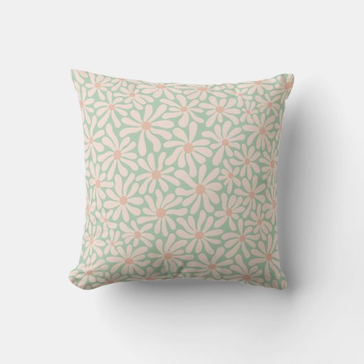 Doodle Daisies Pastel Floral Pattern Kussen (Voorkant)