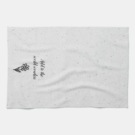 Doodle Daisy en Quote op Terrazzo Theedoek (Horizontaal)