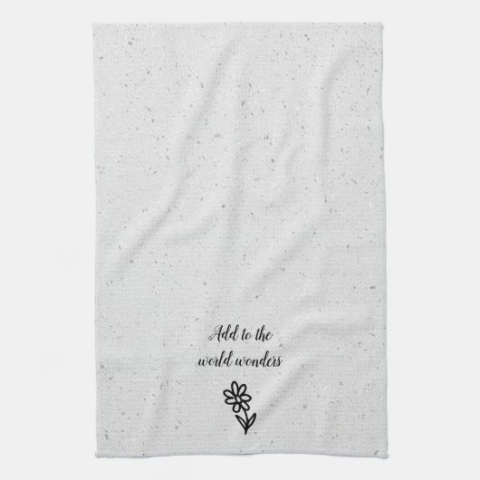 Doodle Daisy en Quote op Terrazzo Theedoek (Verticaal)