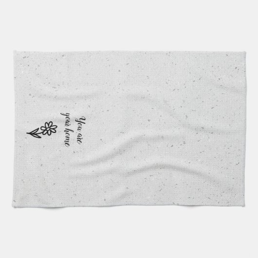 Doodle Daisy en Quote op Terrazzo Theedoek (Horizontaal)