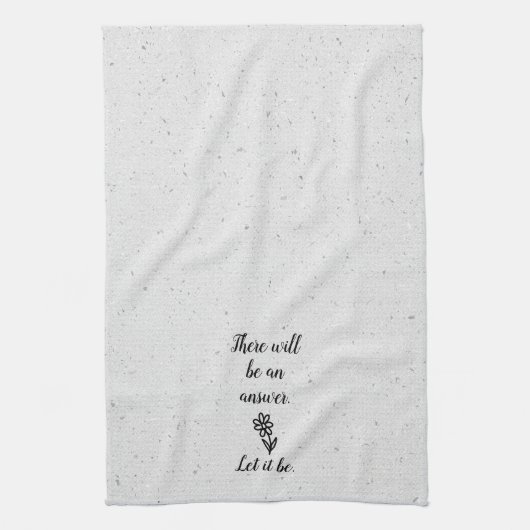 Doodle Daisy en Quote op Terrazzo Theedoek (Verticaal)