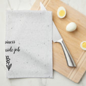 Doodle Daisy en Quote op Terrazzo Theedoek (Quarter Fold)