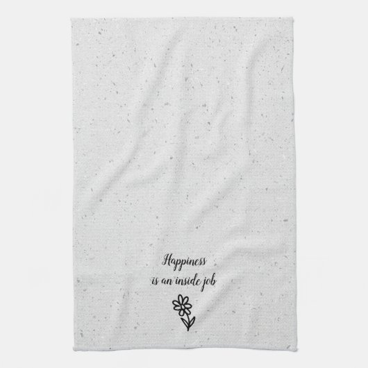 Doodle Daisy en Quote op Terrazzo Theedoek (Verticaal)