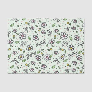  Doodle Daisy Flowers Schattige Girly Pattern Tissuepapier